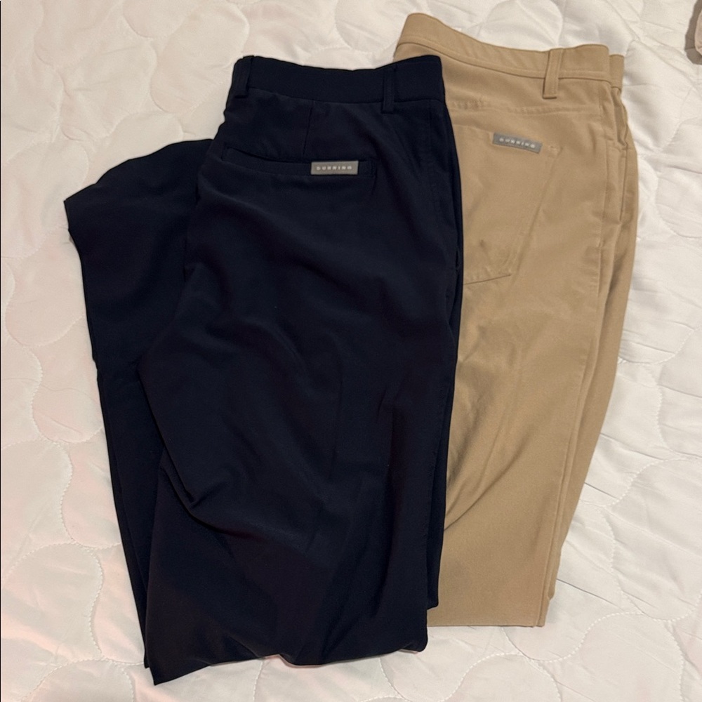 Men's Dunning Golf Pants- Navy and Tan